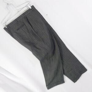 ALEXANDRE LONDON! 100% FINE LINEN GRAY PIN STRIPED DRESS PANTS, SLACKS! SZ 42